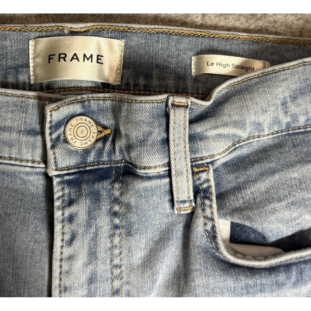 Frame jeans le high straight sz 28 organic cotton distressed hem Ankle Colorado - Picture 4 of 10